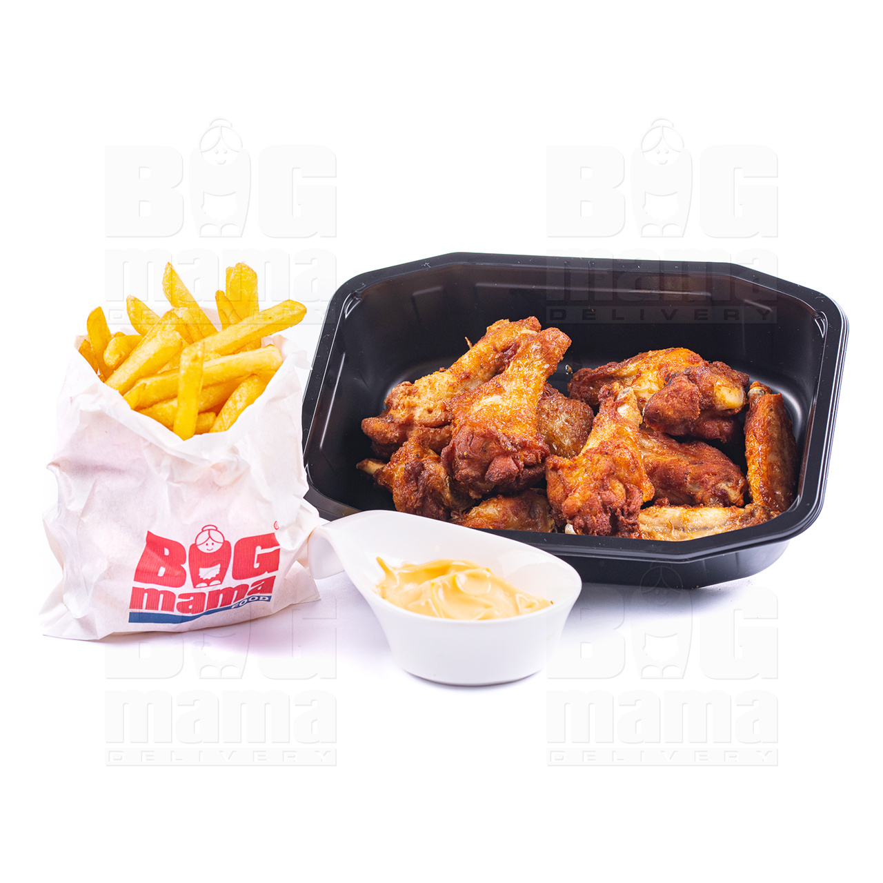 Product #231 image - Spicy wings, french fries, crispy sauce menu