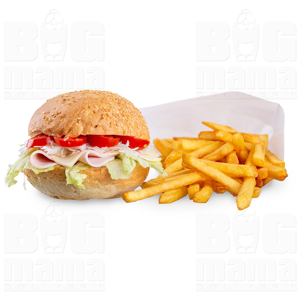Product #253 image - Nagy préselt sonkás és sajtos szendvics menü